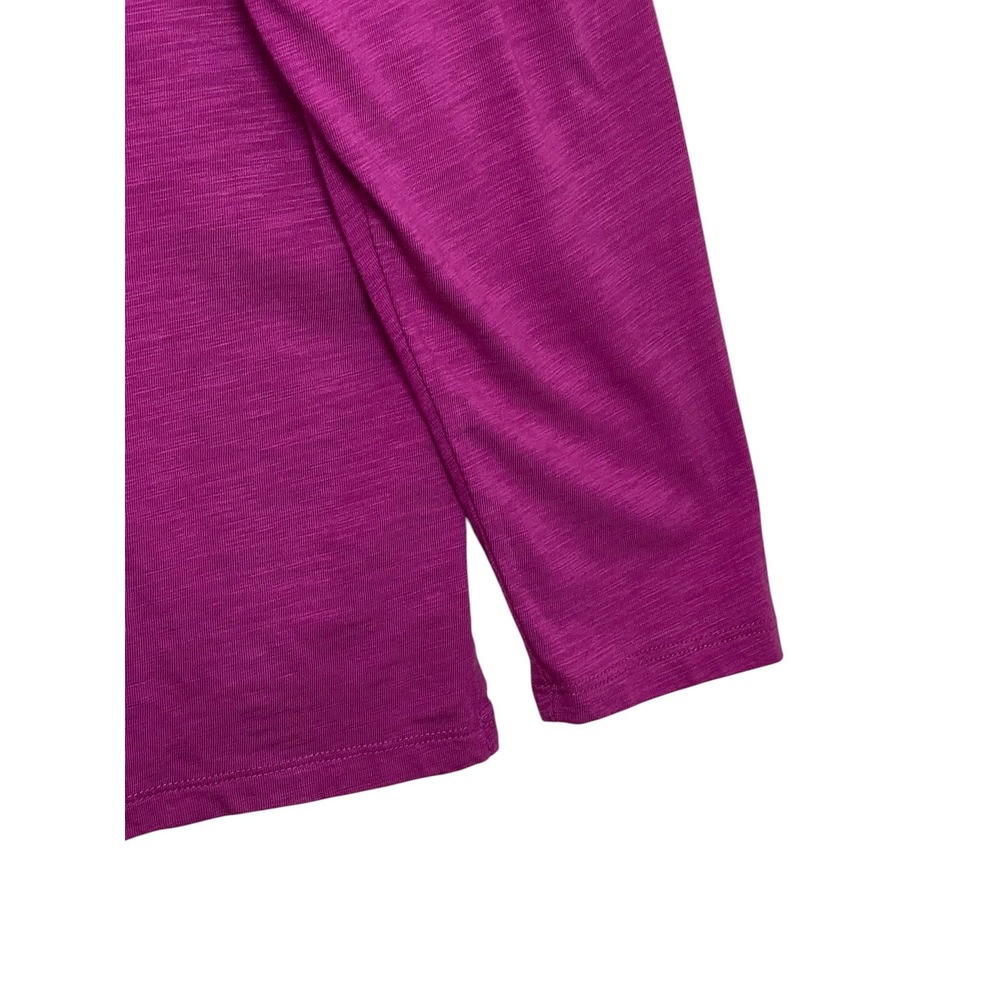 Belle by Kim Gravel XL Magenta Tie Neck Slub Knit Tunic Top Modal Cotton - Picture 11 of 14
